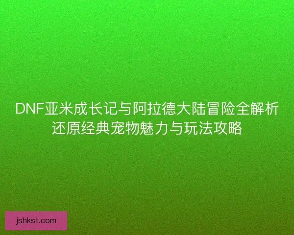 DNF亚米成长记与阿拉德大陆冒险全解析还原经典宠物魅力与玩法攻略